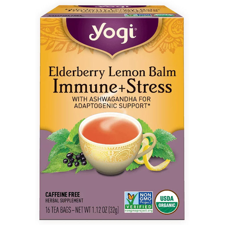 Yogi Elderberry Lemon Balm - Immune + Stress Tea (16 ct box)