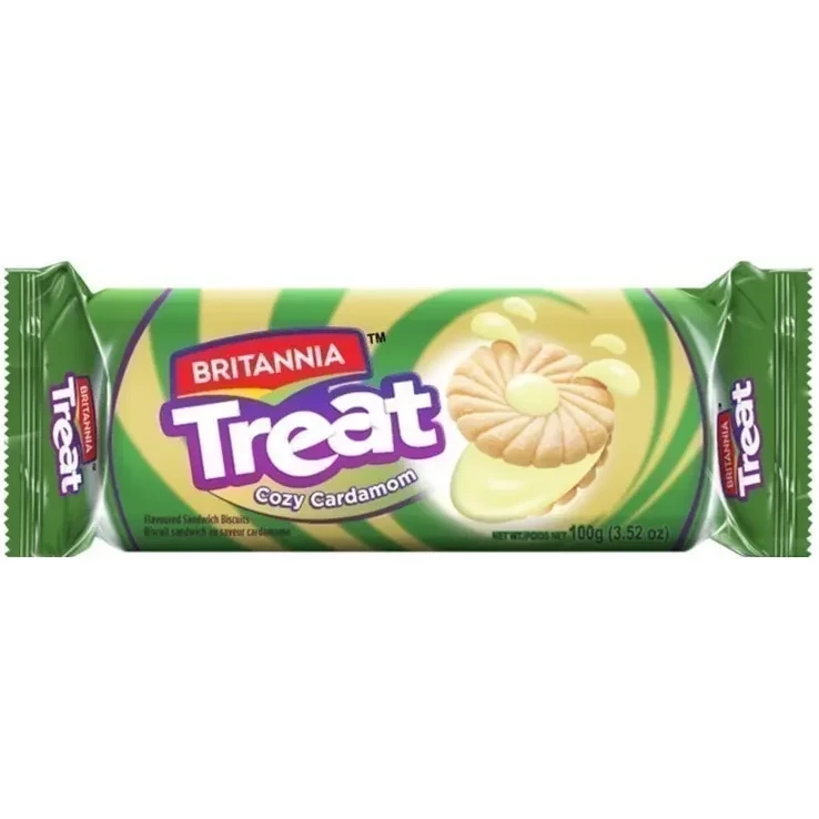 Britannia Treat Biscuits - Cardamom Cream Flavor (100 gm pack)