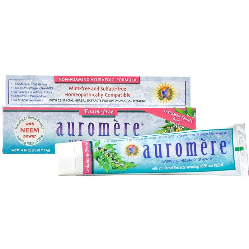 Auromere Ayurvedic Toothpaste - Cardamom Fennel (4.1 oz box)