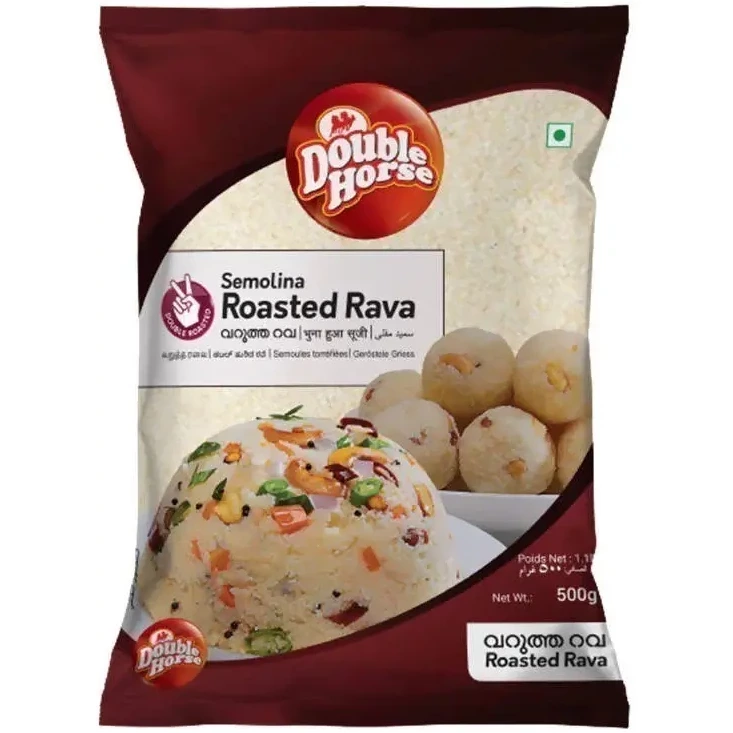 Double Horse Semolina Roasted Rava - 500 gm (500 gm bag)