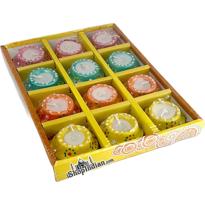 Small Matki Diya Gift Pack with Wax - 12 Pack (MTK-5) (12 Candles)