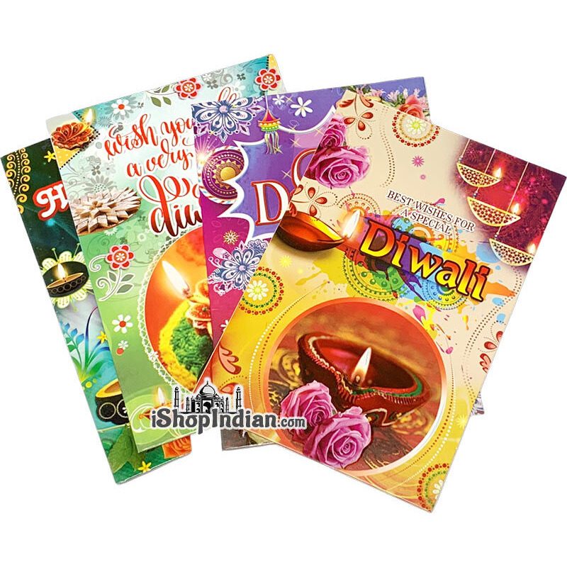 Assorted Diwali Greeting Cards -  6 Pack (6 Card Set)