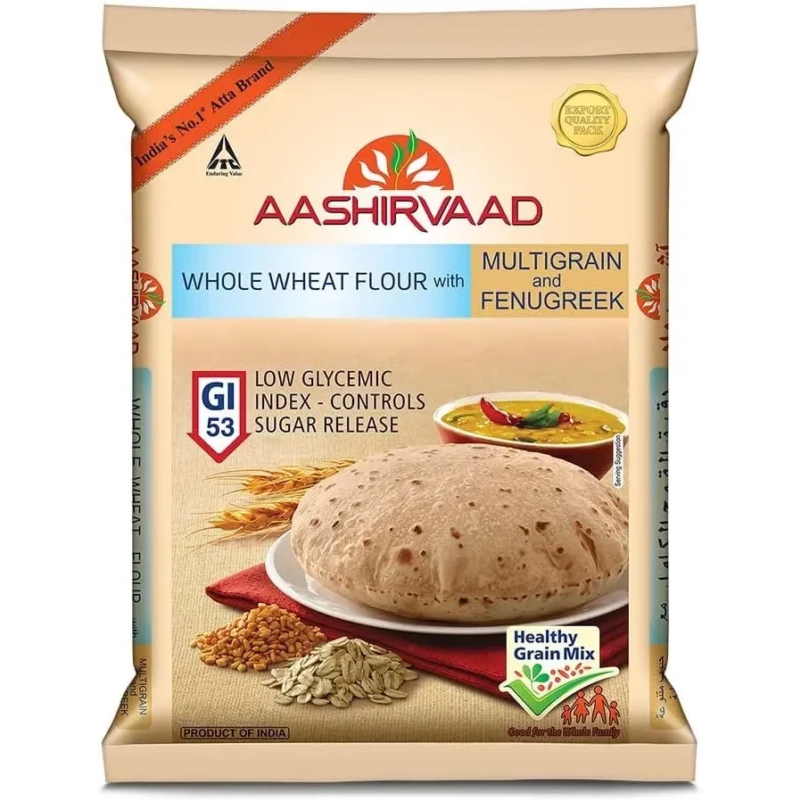 Aashirvaad Whole Wheat Flour ith Multigrains and Fenugreek- 10 lbs