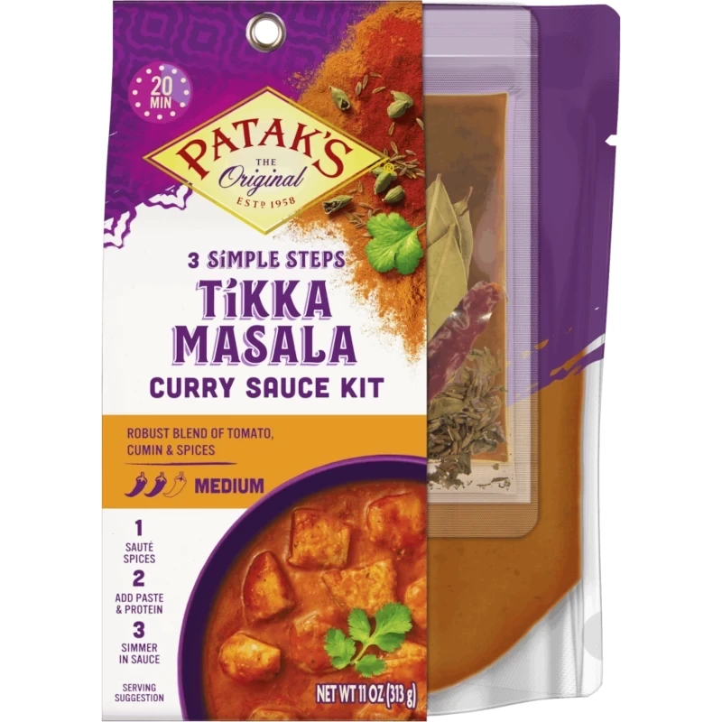 Patak's Tikka Masala 3-Step Sauce Kit - Medium (11 oz pack)