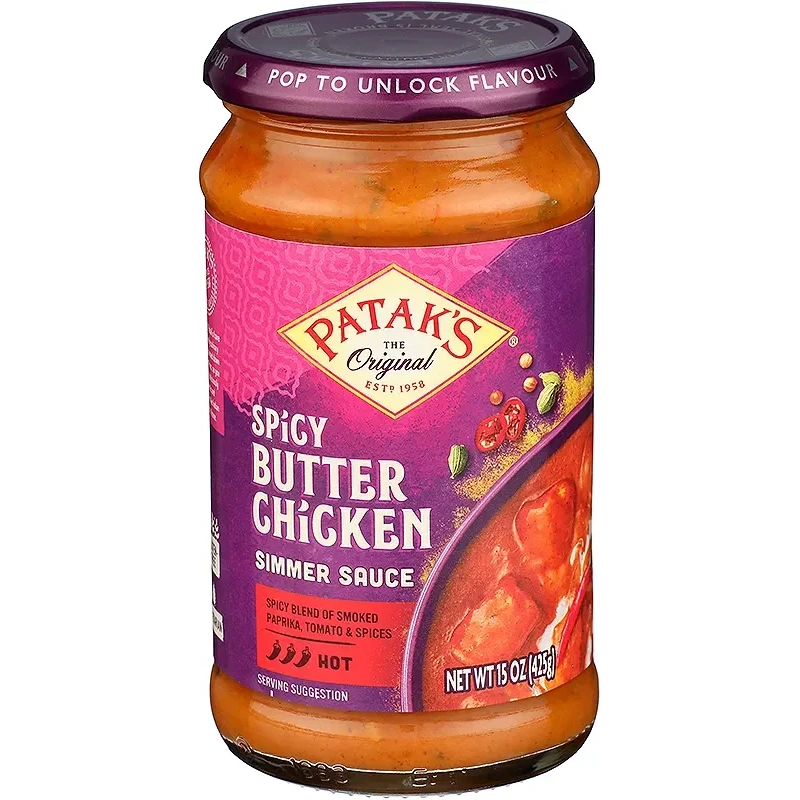 Patak's Spicy Butter Chicken Simmer Sauce (Hot) (15 oz. bottle)