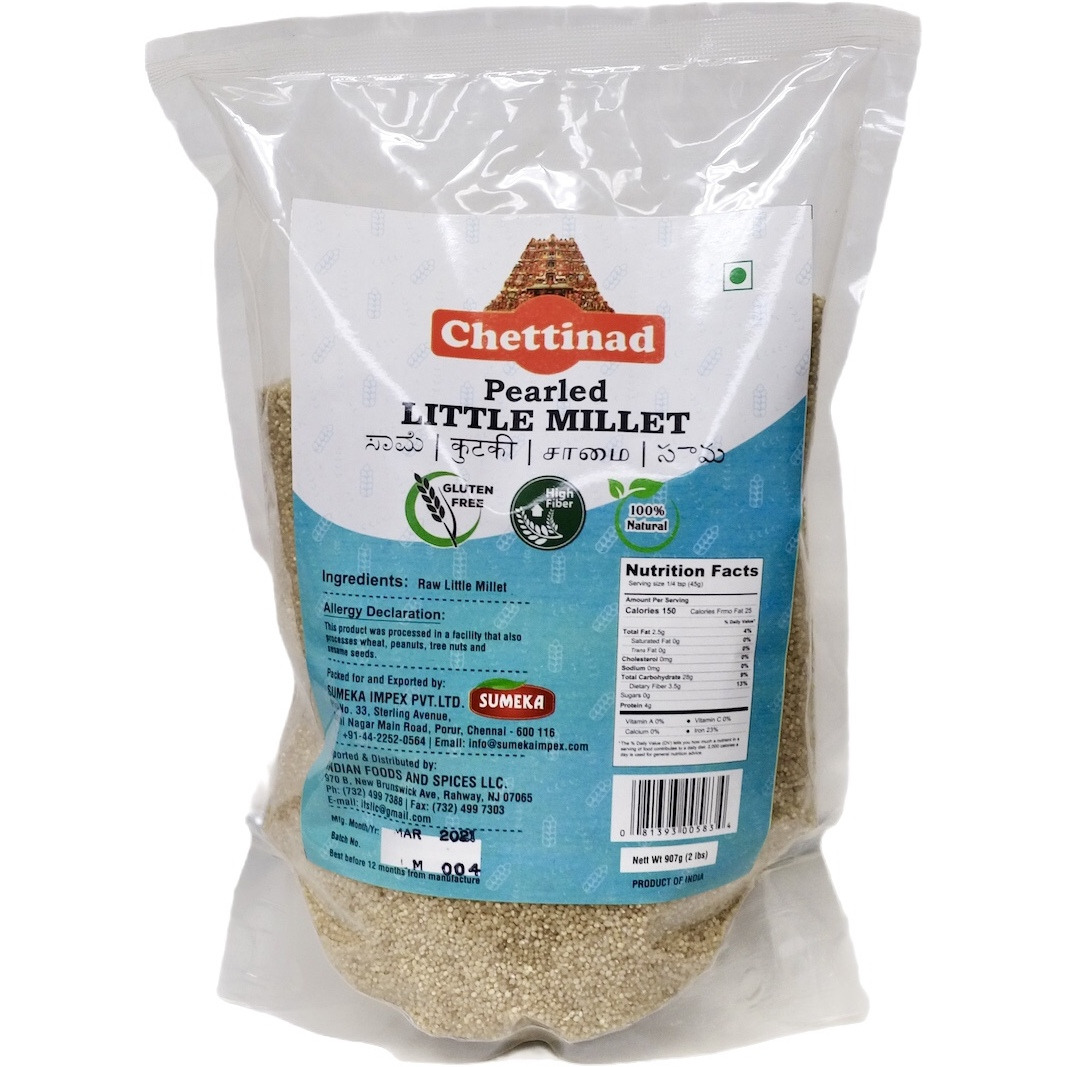 Chettinad Pearled Raw Little Millet - 2 Lb (907 Gm)