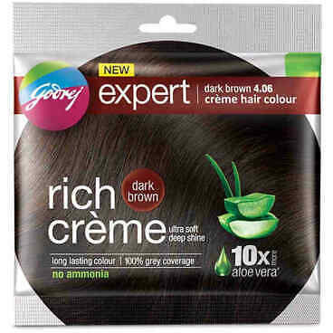 Case of 50 - Godrej Expert Dark Brown 4.06 Creme Hair Color - 20 Gm (0.7 Oz)