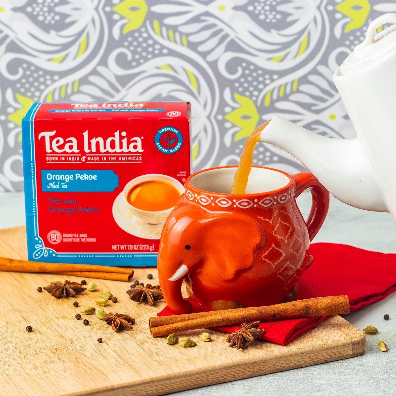 Tea India Orange Pekoe Black Tea 80 Round Tea Bags - 224 Gm (7.9 Oz) [50% Off]