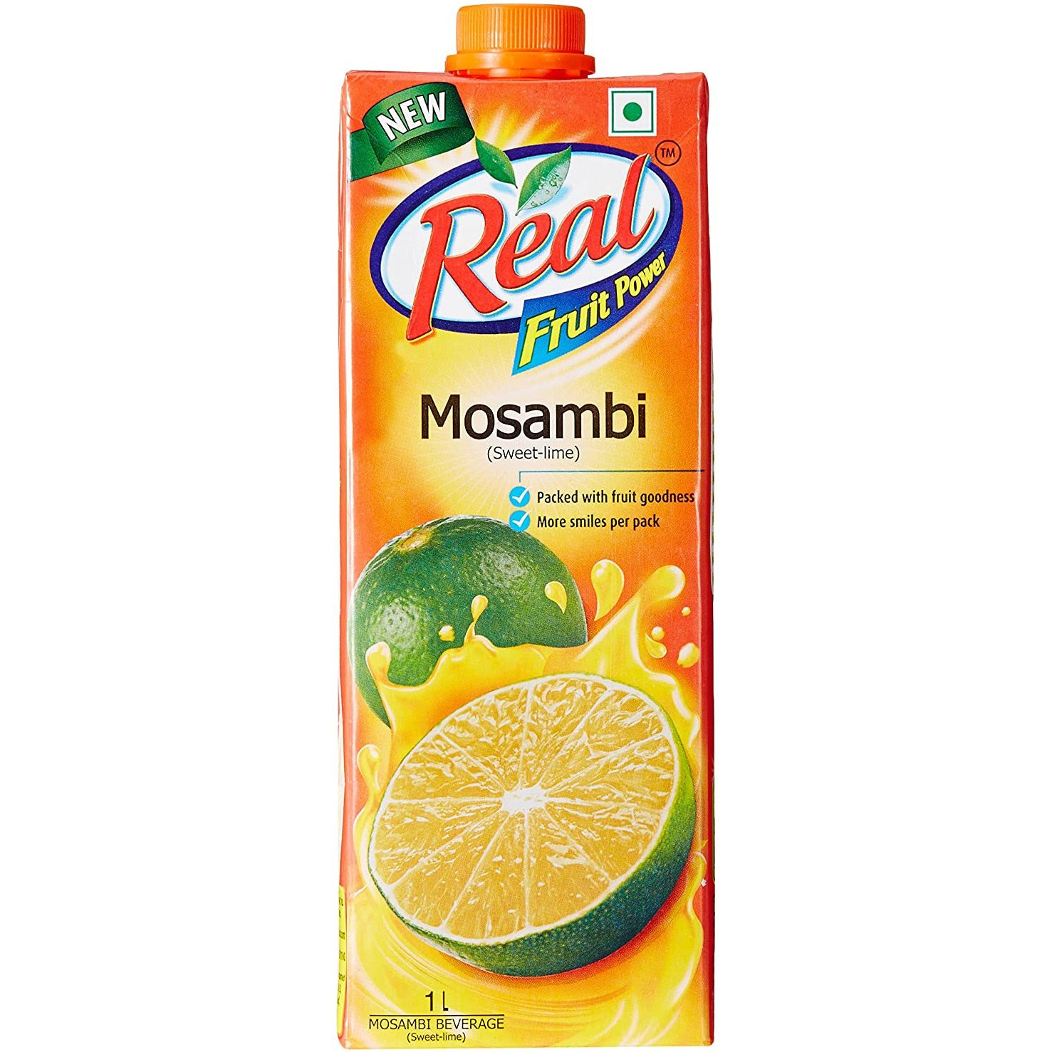 Case of 12 - Dabur Real Mosambi Sweet Lime Fruit Nectar - 1 L (33.8 Fl Oz)