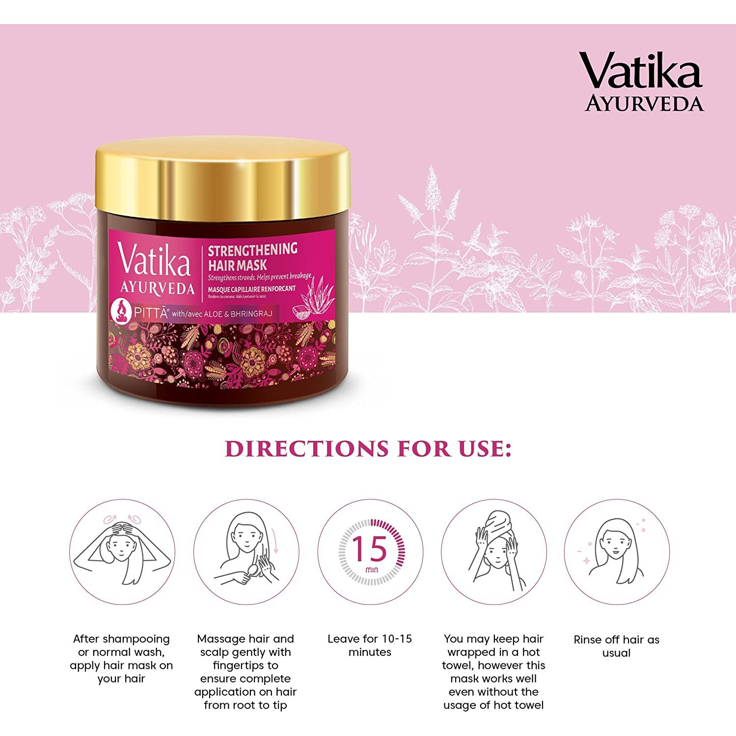 Vatika Ayurveda Strengthening Hair Mask For Pitta - 250 Gm (8.8 Oz) [50% Off]