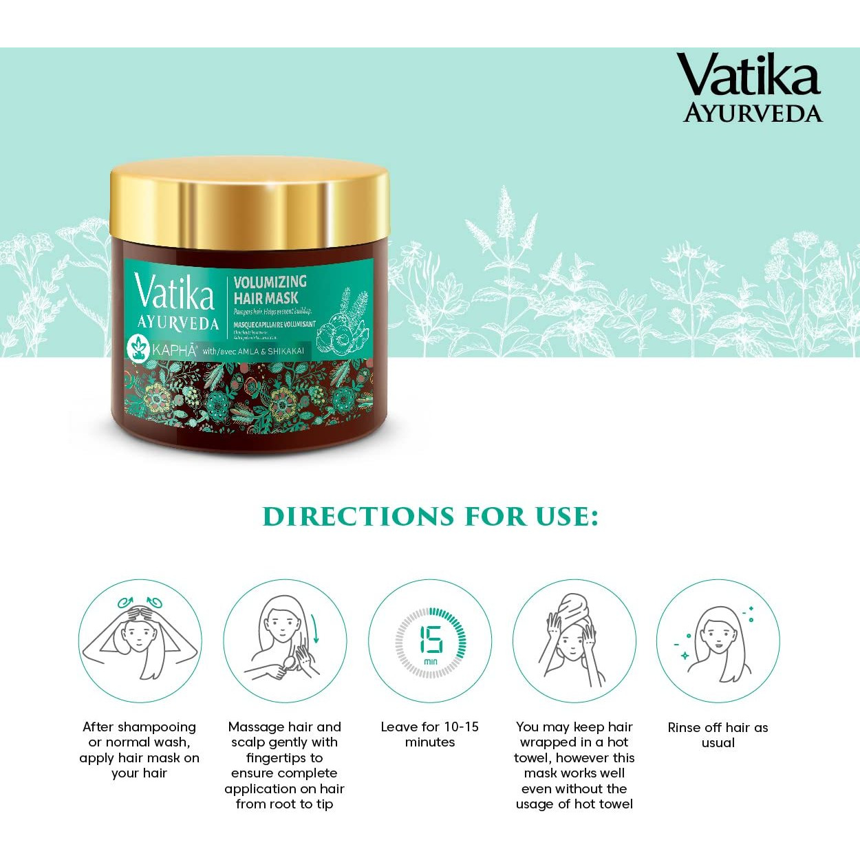 Vatika Ayurveda Volumizing Hair Mask For Kapha - 250 Gm (8.8 Oz) [50% Off]