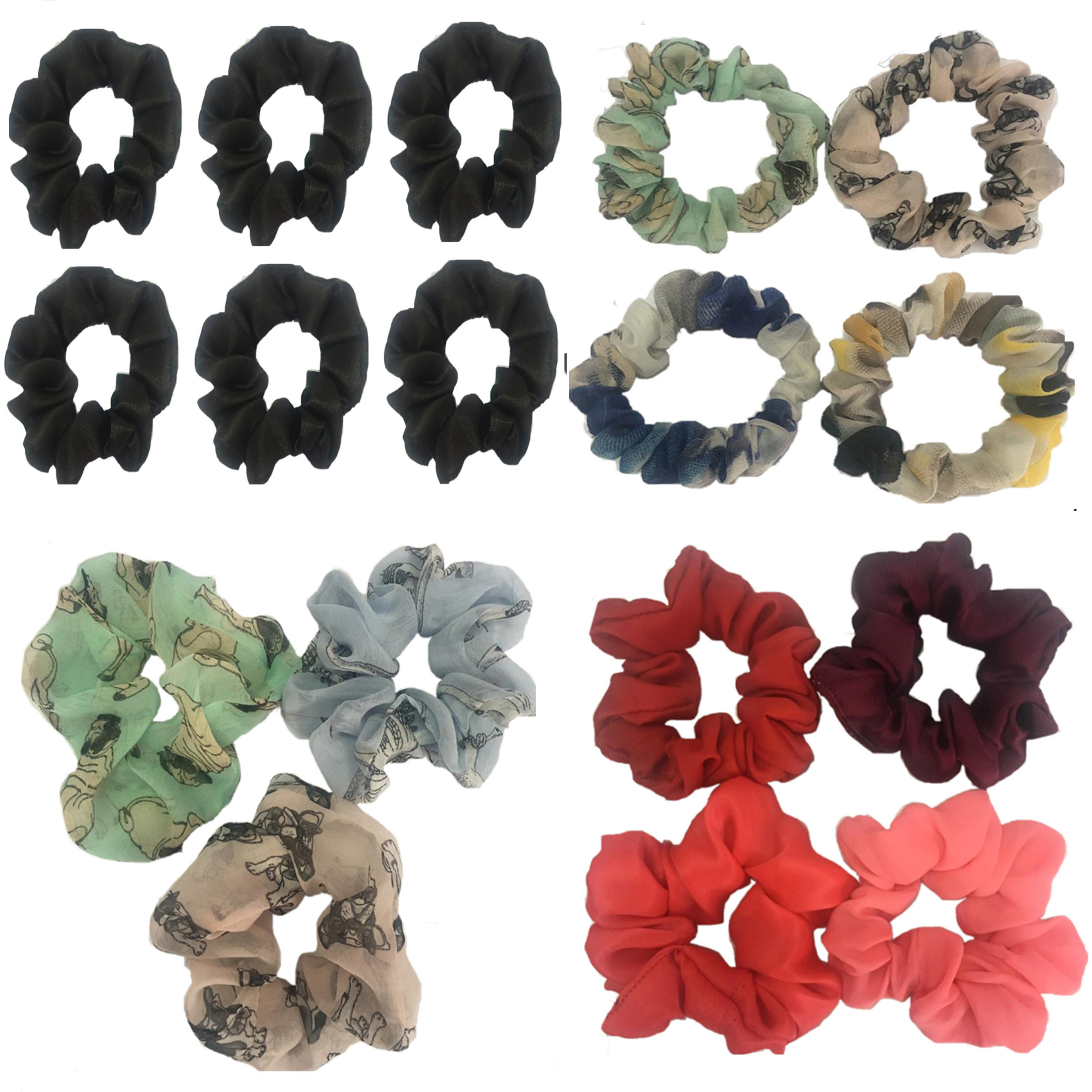 Multi Scrunchies Hair Band Pack Set