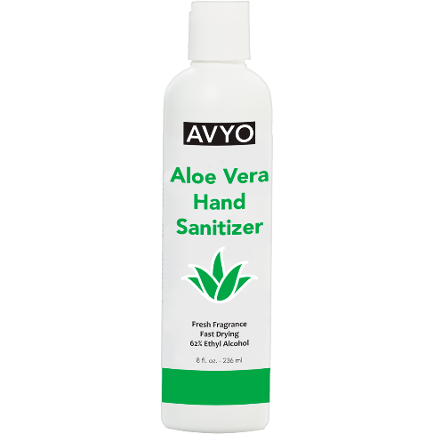 AVYO Aloe Vera Hand Sanitizer Fresh Fragrance Fast Drying 62% Ethyl Alcohol 8.0 oz