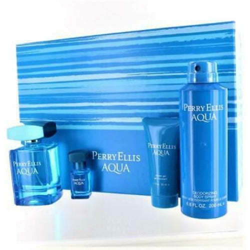 Perry Ellis Aqua 4 Piece Gift Set