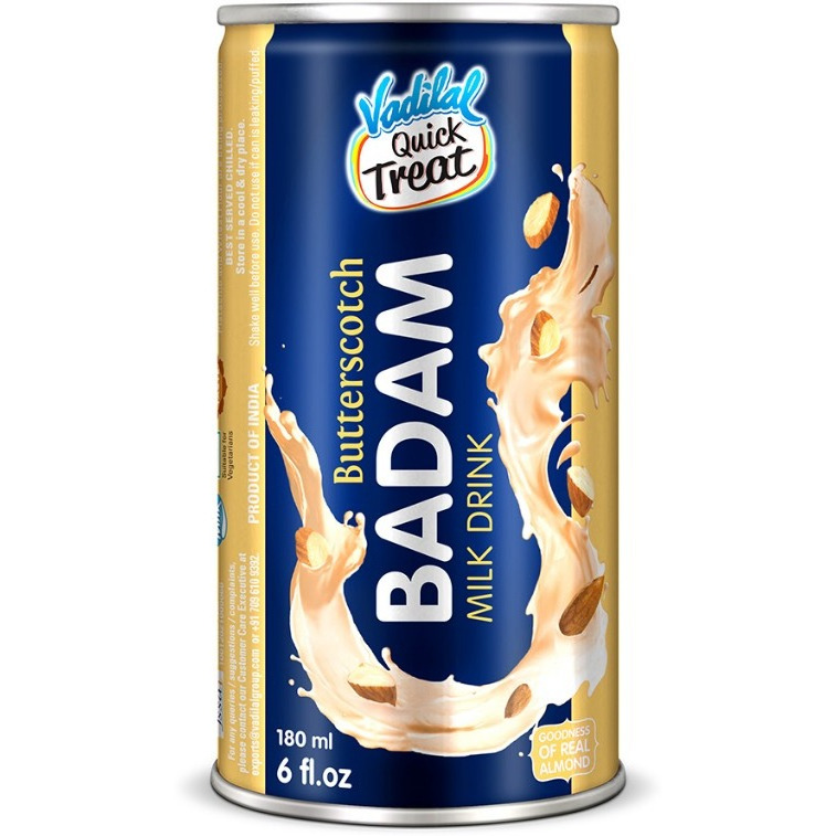 Case of 6 - Vadilal Badam Butterscotch Drink Can - 6 Oz (170 Gm) [Fs]