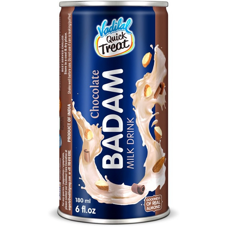 Case of 6 - Vadilal Badam Chocolate Milk - 6 Oz (170 Gm) [50% Off]
