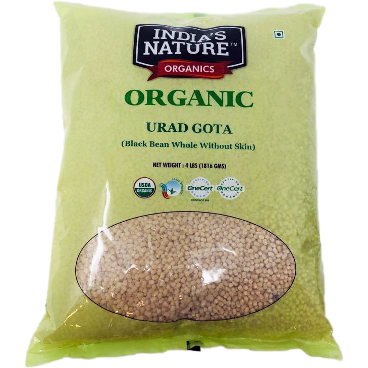 Case of 10 - Indias Nature Organic Urad Gota - 4 Lb (1.81 Kg)