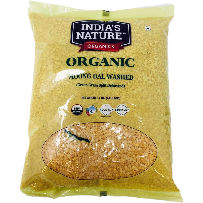 Case of 10 - India's Nature Organic Moong Dal - 4 Lb (1.81 Kg)