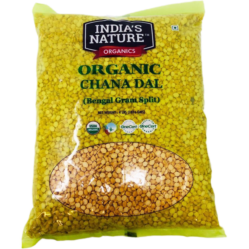 Case of 10 - India's Nature Organic Chana Dal - 4 Lb (1.81 Kg)