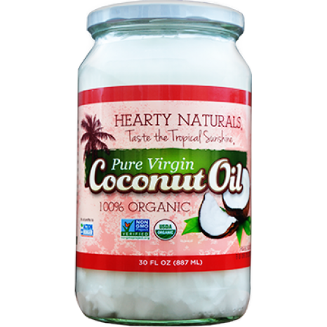 Case of 6 - Hearty Naturals Pure Virgin Coconut Oil - 887 Ml (30 Fl Oz)