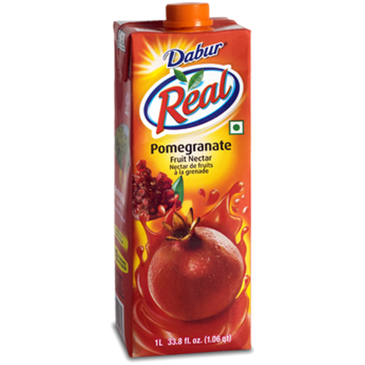 Case of 12 - Dabur Real Pomegranate Fruit Nectar Juice - 1 L (33.8 Fl Oz)