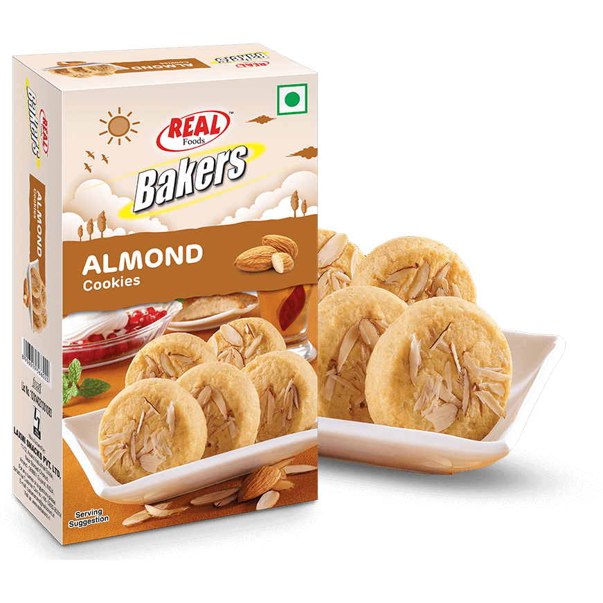 Real Bakers Almond Cookies - 200 Gm (7.06 Oz)