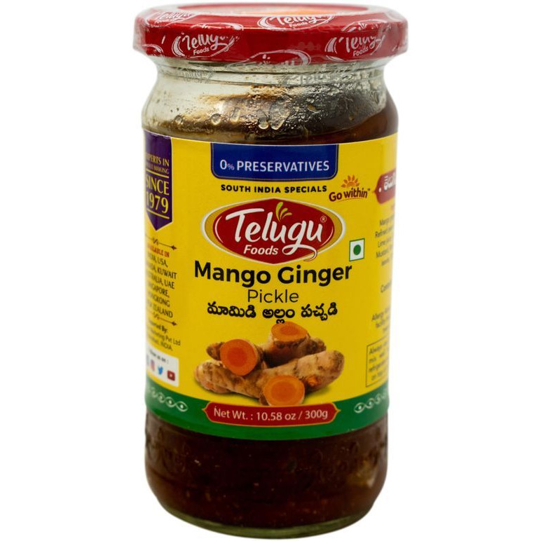 Case of 12 - Telugu Mango Ginger Pickle - 300 Gm (10.58 Oz)