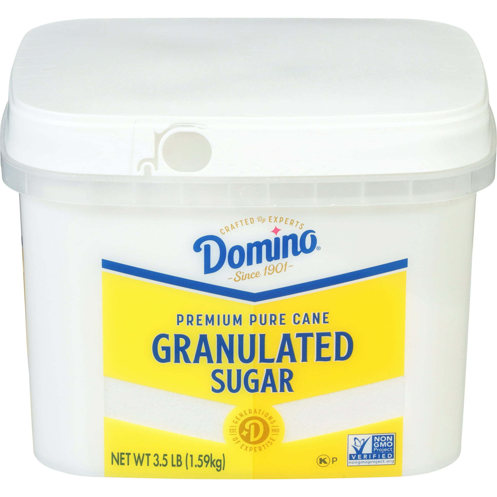 Case of 2 - Domino Pure Cane Granulated Sugar Tub - 3.5 Lb (1.59 Kg)