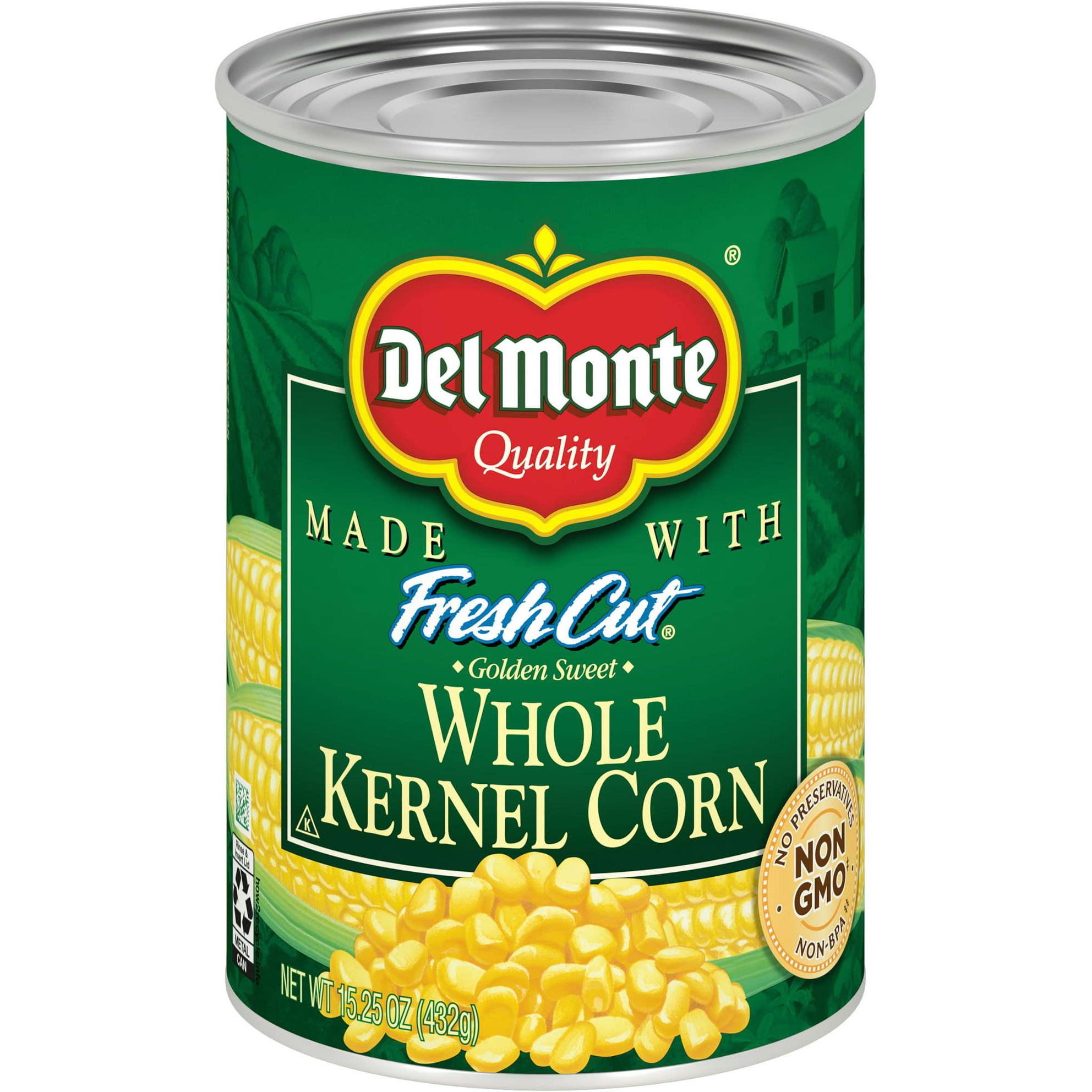 Case of 6 - Del Monte Golden Sweet Whole Kernel Corn - 15.25 Oz (432 Gm)