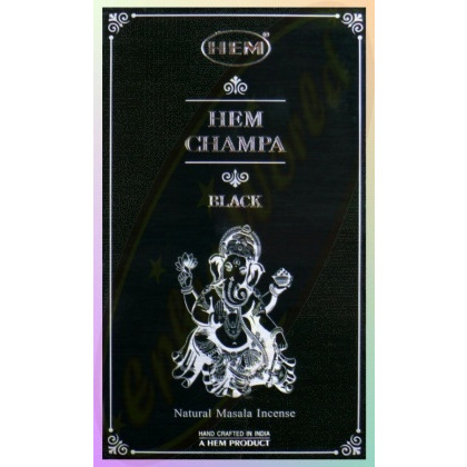 Case of 6 - Hem Champa Black Natural Masala Agarbatti Incense Sticks