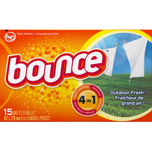 Case of 1 - Bounce Outdoor Fresh Scent Softener 60 Sheets - 1 Pc
