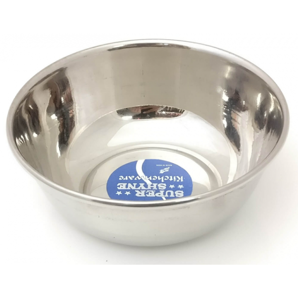 Case of 6 - Super Shyne Stainless Steel Katora Bowl - 7 Inch