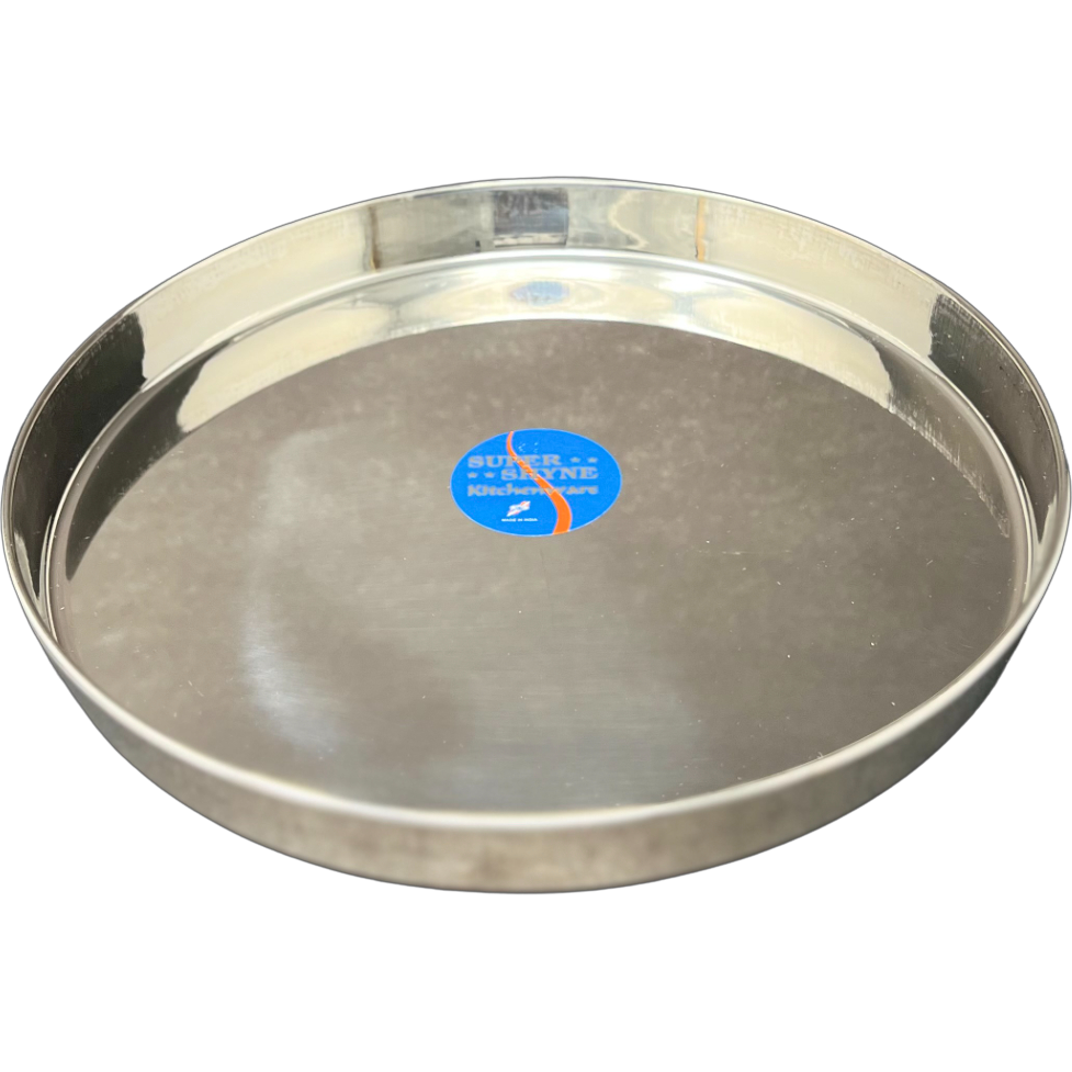 Case of 6 - Super Shyne Stainless Steel Thali - 10 Inch
