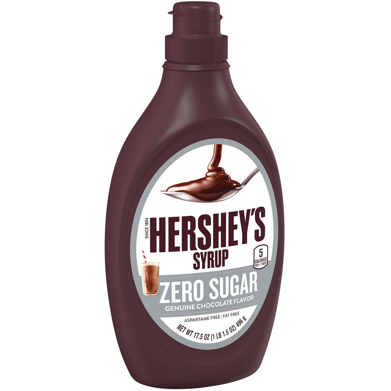 Case of 4 - Hershey's Syrup Chocolate Flavor Zero Sugar - 17.5 Oz (496 Gm) [Fs]