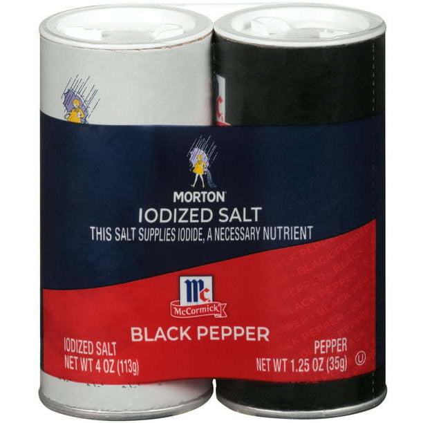Case of 1 - Mccormick Morton Iodized Salt & Pepper Set - 5 Oz (148 Ml)