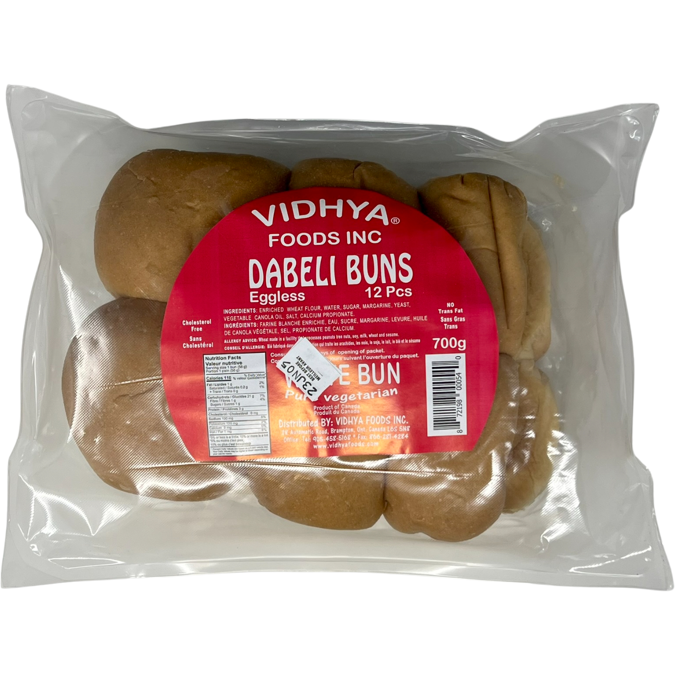 Vidhya Dabeli Buns Eggless 12 Pc - (700 Gm)