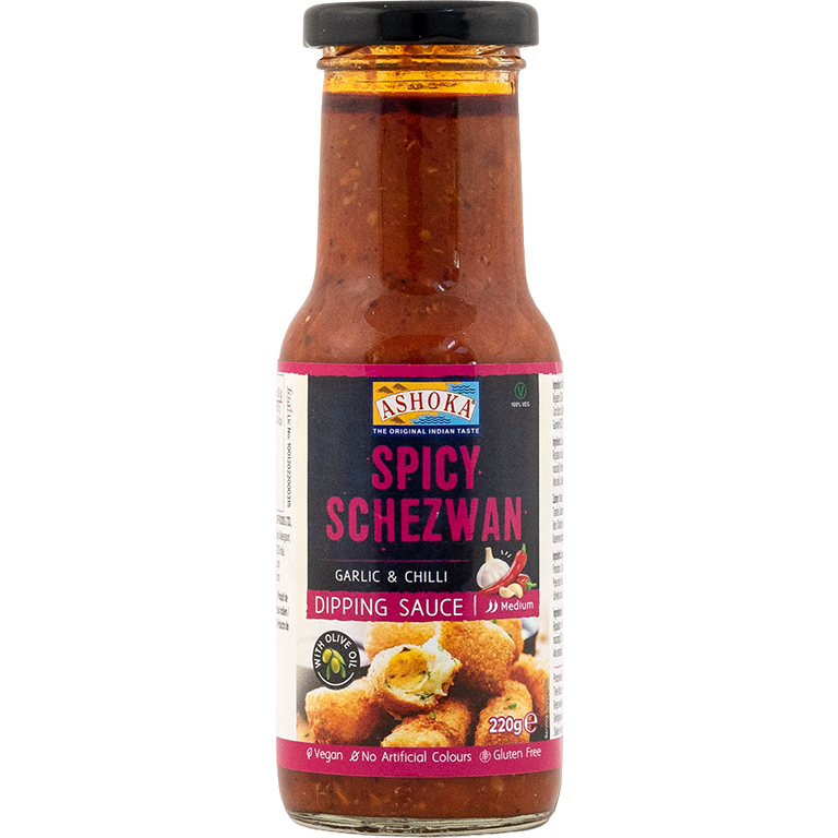 Case of 12 - Ashoka Spicy Schezwan Garlic Chilly Dipping Sauce - 220 Gm (7.75 Oz)