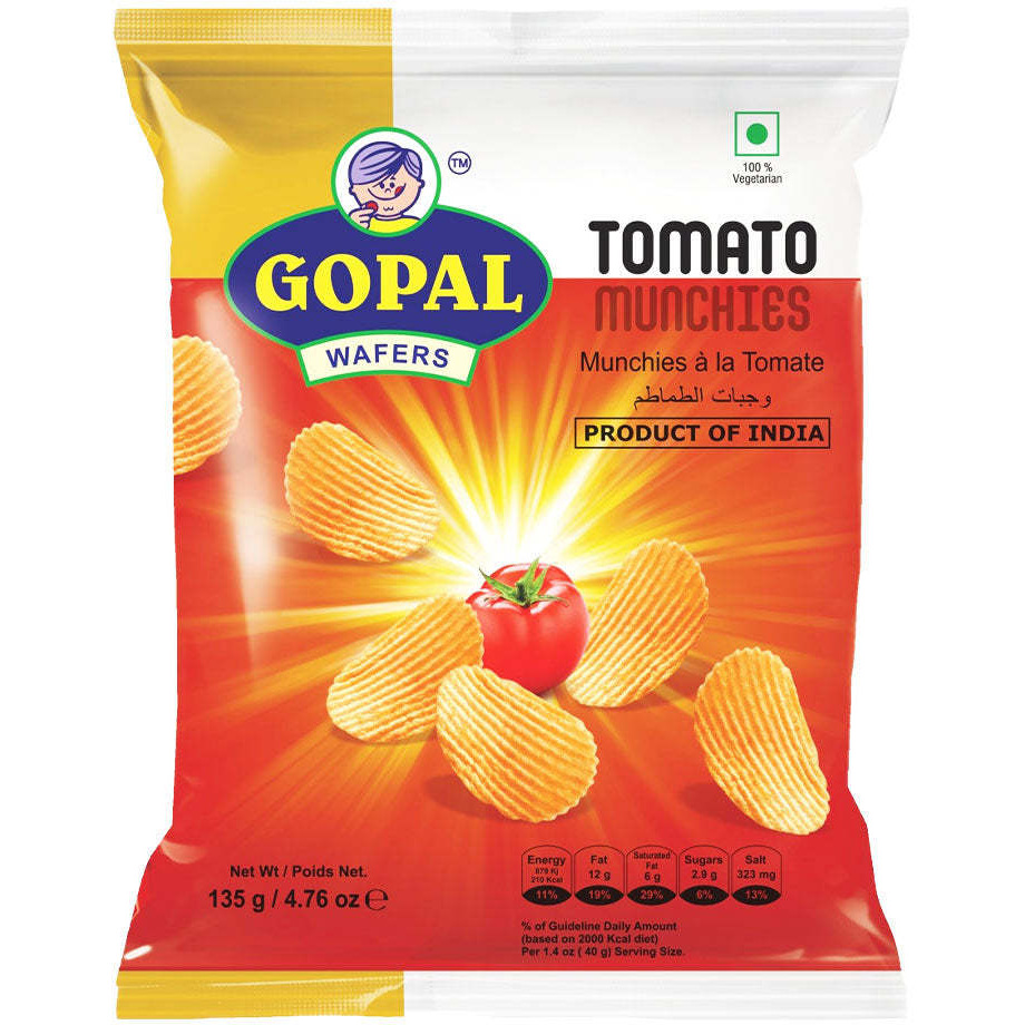 Case of 40 - Gopal Wafers Tomato Munchies - 135 Gm (4.76 Oz)