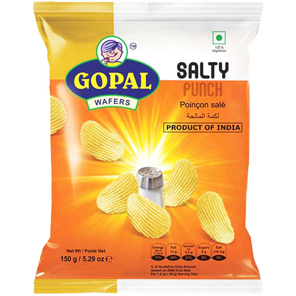 Case of 40 - Gopal Wafers Salty Punch - 150 Gm (5.29 Oz) [50% Off]