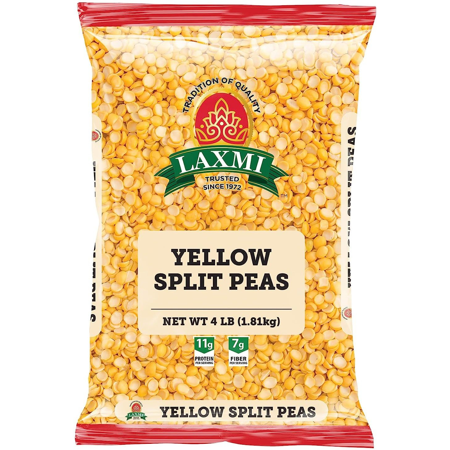 Laxmi Yellow Split Peas - 4 Lb (1.81 Kg)