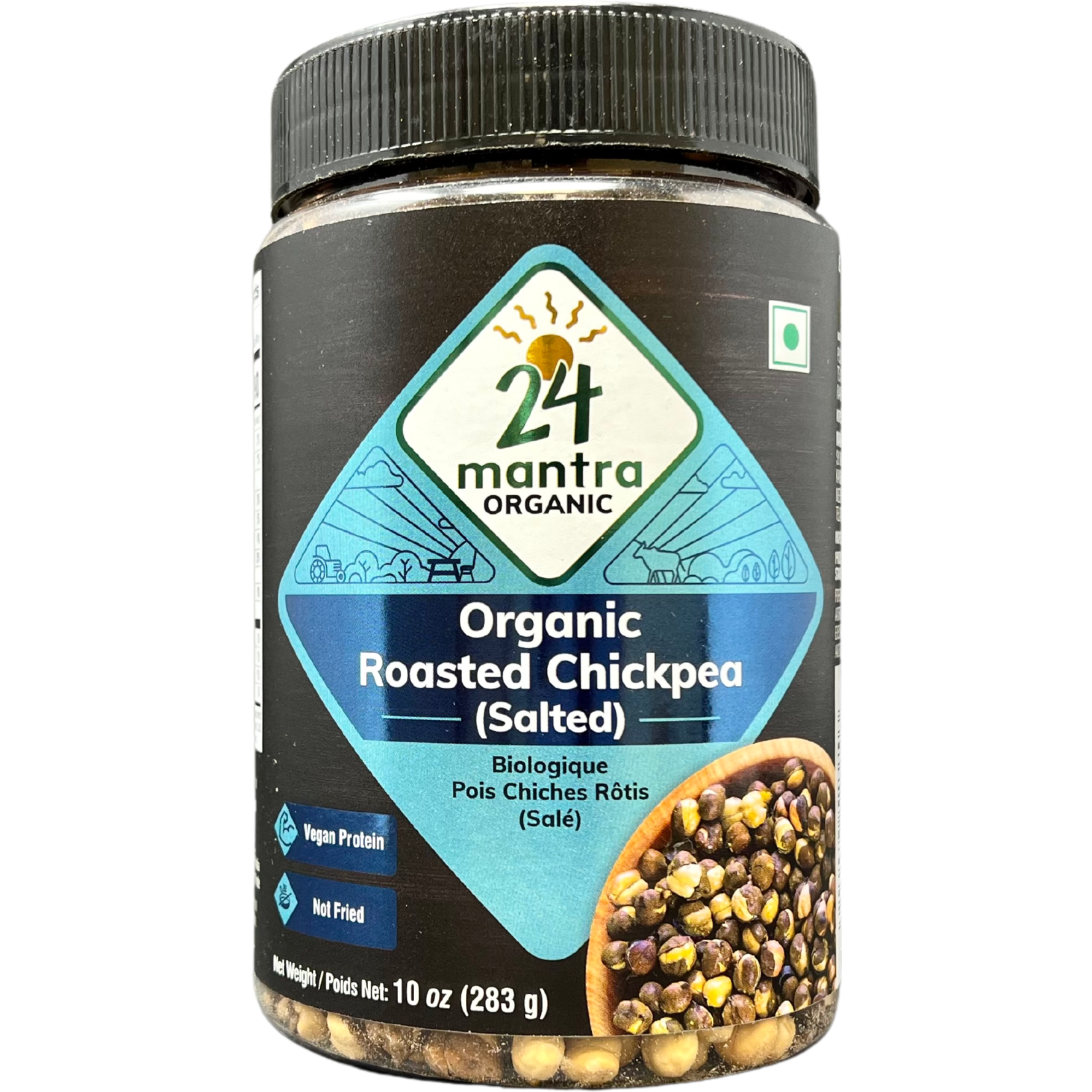 Case of 15 - 24 Mantra Organic Roasted Chickpea Salted - 10 Oz (283 Gm)