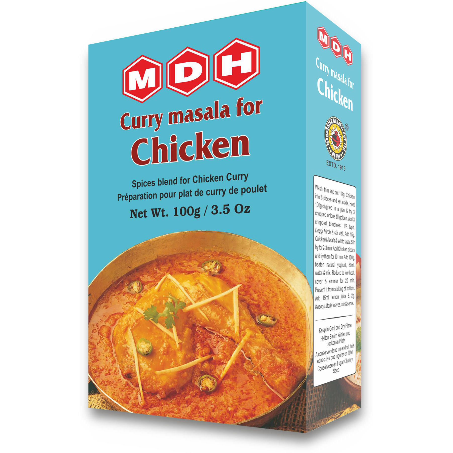 Case of 10 - Mdh Curry Masala For Chicken - 100 Gm (3.5 Oz)