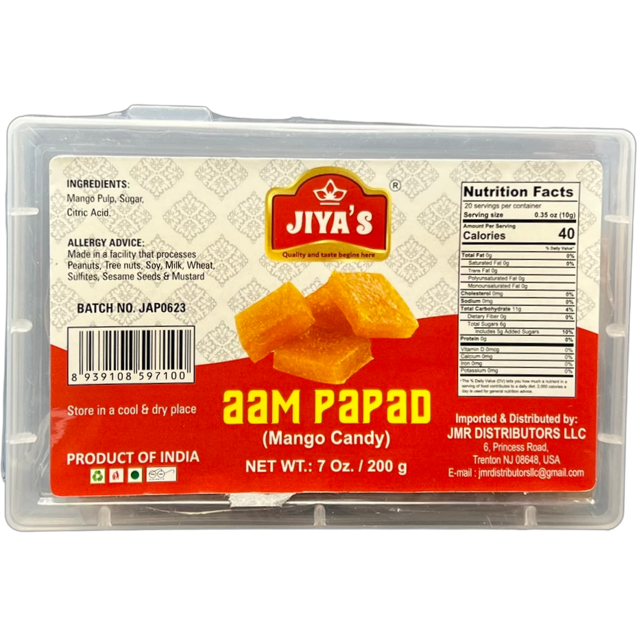 Case of 20 - Jiya's Aam Papad Candy - 200 Gm (7 Oz)