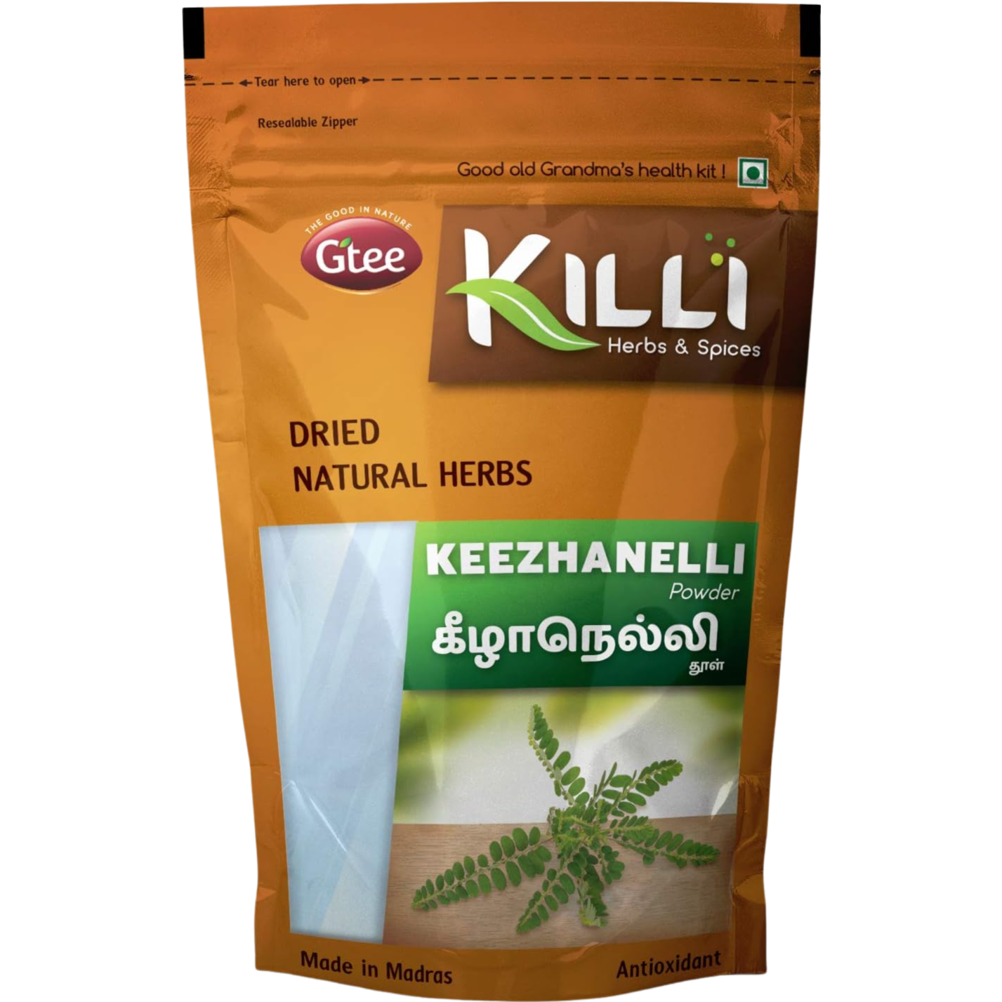 Case of 1 - Gtee Killi Keezhanelli Powder Natural Herb - 100 Gm (3.5 Oz)