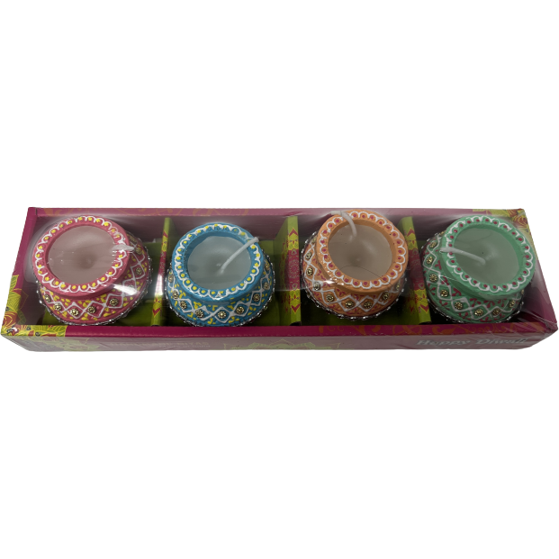 Buy Online Bandhani Matki Diya - 4 Pack (#91222) (4 diyas