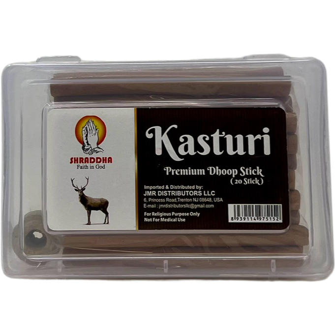 Case of 20 - Shraddha Kasturi Premium Dhoop - 20 Pc