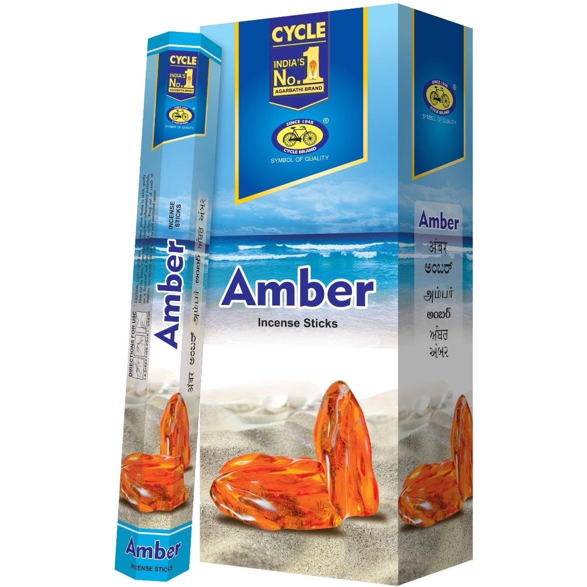 Case of 12 - Cycle No 1 Amber Agarbatti Incense Sticks - 120 Pc