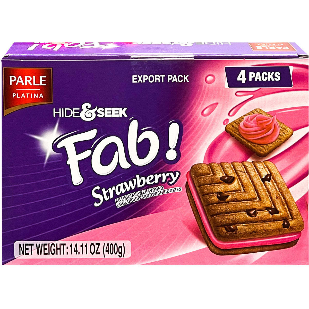 Parle Hide & Seek Fab Strawberry 4 Pack - 400 Gm (14.11 Oz)