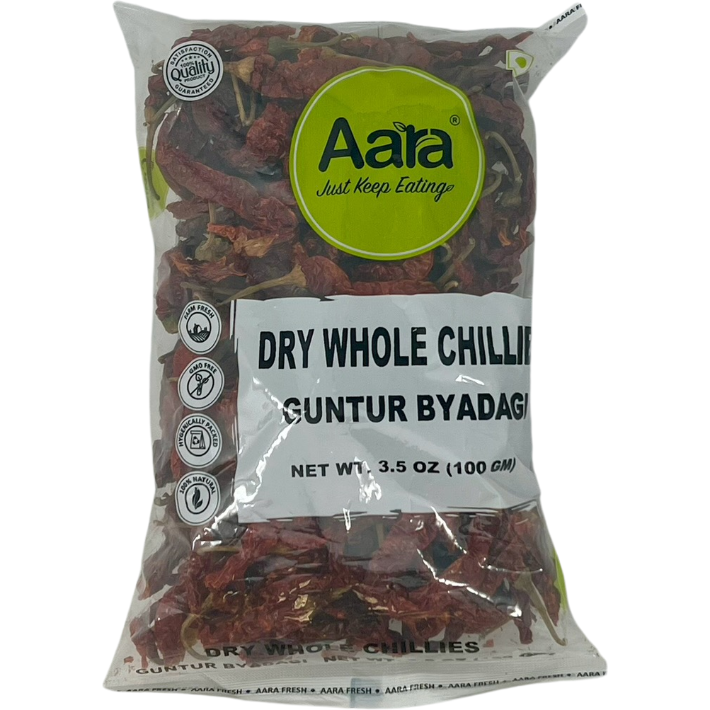 Aara Dry Whole Chillies Guntur Byadagi - 100 Gm (3.5 Oz) [50% Off]