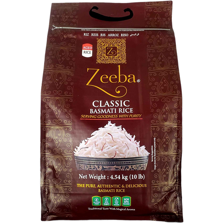 Case of 4 - Zeeba Classic Basmati Rice - 10 Lb (4.54 Kg)